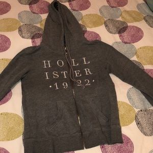 Hollister grey zip up sweater